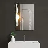 Sqinor Wandspiegel 40x60cm Rahmenlos Rechteckig Badspiegel, Modern HD Bruchsicher Spiegelglas Badezimmerspiegel ohne Rahmen, Bathroom Mirror Dekorative Spiegel für Bad Badezimmer Flur Gäste WC Wand
