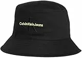 Calvin Klein Jeans Damen Fischerhut Monogram Bucket Hat, Schwarz (Black/Sharp Green), Einheitsgröße