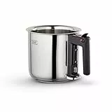KHG Simmertopf 16 cm Edelstahl 1,5 L doppelwandig - Wasserbad-Topf mit Innenskala, Grifföffnung zum Nachfüllen - ideal für Milch-, Grieß- & Reisspeisen - für alle Herdarten auch Induktion