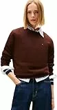 Tommy Jeans Damen Pullover Crew Neck Rundhalsausschnitt, Braun (Rich Brown), M