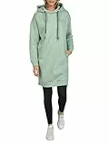 DENIMFY Hoodie Damen lang Oversized DFAnna Kapuzenpullover Pullover Sweatkleid Kapuzenkleid Streetwear Print Grün 3XL, Größe:3XL, Farben:Jadeite Green