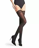 FALKE Damen Stay-Ups Pure Matt 50 DEN W Stu halb-blickdicht einfarbig 1 Paar, Schwarz Black 3009, L