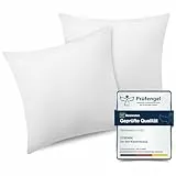ATsense 2er Set Kissenbezug 80x80 cm - 100% Gewaschene Baumwolle, Weiß Kopfkissenbezug mit Reißverschluss, Oeko-TEX Zertifiziert Weich, Nicht Lleicht Verformbar