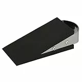 Westcott Türstopper in Keilform Schwarz | Gummi Türstopper mit Edelstahl Griff | Rutschfeste Unterfläche | Passend für alle Türen und Böden | 12cm x 5cm x 3cm | E-19000 00