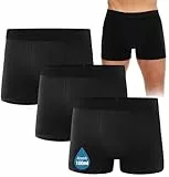 FORVEVO 3er Pack Inkontinenz Pants Männer Baumwolle,Waschbar Boxershorts Herren für Inkontinenz Underwear mit Saugfähigkeit Pants 100ml,Wiederverwendbar Unterhosen,Schwarz L