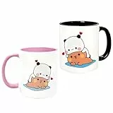 Dhqkqg Bubu Dudu Tasse, 2 Stück Bubu Dudu Keramiktasse, 330ML Keramik Kaffeetasse, Lustige Tassen, für Tee, Kaffee, Heiße Schokolade, Bestes Geschenk für Paare, Freund, Mädchen, Frauen und Teenager