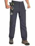 Holure Herren Tactical Hose wasserabweisend Ripstop Cargo Hose mit Innenfutter 32' Wanderhose 10 Taschen Grau 06-L