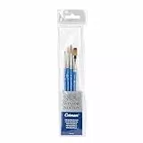 Winsor & Newton 5390604 Cotman Aquarell Synthetikhaar Pinsel mit exzellenter Sprungkraft, Farbtragekraft und Punktgenauigkeit - 4 Pinset Set, kurzer Stiel