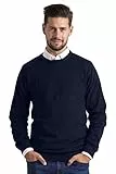 BlauerHafen Herren Slim-Fit Sweater Pullover Rundhals Crew Langarm Lässige Baumwolle Jumper (Navy, S)