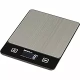 MAUL Briefwaage MAULlibra 19,7x14,7 cm | Waage bis 5kg belastbar | Moderne Küchenwaage mit 1g Teilung | Automatische Nullstellung und Abschaltautomatik | Inklusive Batterien | Schwarz