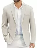 COOFANDY Anzugjacke Herren Leichte Freizeit Sakko Sportliche Elegante Hochzeit Business Blazer Hellgrau 3XL
