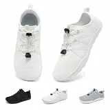 Geweo Barfußschuhe Herren Barfuss Schuhe Damen Turnschuhe Weiß 40EU