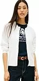 Tommy Hilfiger Damen Strickjacke Cardigan Zopfmuster, Weiß (Ecru), L