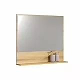 trendteam smart living - PureBliss - Wandspiegel - Evoke Eiche - (BxHxT) 80 x 74 x 14 cm - Badezimmerspiegel mit 80cm Ablagefläche - kratzfest