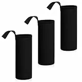 Qzakce Neopren Flaschen Schutzhülle 3 Stück Wasserflaschenhülle Tragbares Thermohülle für 550ML Trinkflaschen, Wasserflasche Thermo-Hülle Isolierte für Camping Wandern Sportarten (Schwarz)