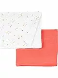 Simple Joys by Carter's Neutral's Baumwoll-Gaze-Decke, Pfirsich/Elfenbein-Ente, OSZ, 2er-Pack, Orange/weiße Enten, One Size