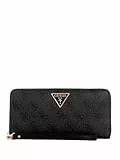 Guess Damen Laurel Umlaufendem Große Geldbörse mit Reißverschluss, Clutch, Kohle-Logo