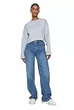 Trendyol Damen Gerade Weites Bein Hohe Taille Jeans