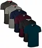 FULL TIME SPORTS® Tech 6 Pack FTS-639 mit V-Ausschnitt T-Shirts (X-Large, Dunkel Sortiert)
