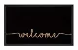 Hanse Home Printy Fußmatte für Innen und Außen 45x75cm - Schmutzfangmatte Türmatte Cozy Welcome mit Schriftzug Waschbar & Wetterfest, rutschfest für Eingangsbereich & Außenbereich – Anthrazit Beige