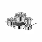 WMF Provence Plus Topfset Induktion 5-teilig, Kochtopf Set unbeschichtet mit Glasdeckel, für alle Herdarten geeignet, Induktions Töpfe Set, ohne Skalierung, Cromargan Edelstahl poliert