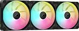 CORSAIR iCUE LINK LX120 RGB 120mm PWM-Lüfter Dreierpack – Dual Light Loops – Inklusive iCUE LINK System Hub – CORSAIR AirGuide Technologie – Schwarz