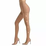 MANZI 1 Paar Kompressionsstrumpfhose Damen 30 Den Bauchweg Strumpfhosen Matte Optik Shape Feinstrumpfhosen Stützstrumpfhose Natur XL