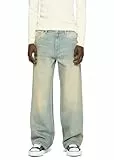Vince Baggy Fit Jeans Sage Blue B Stickerei Jeans Herren 5 Pocket Style Mit Knopf- und Reißverschluss 100% Baumwolle, Farbe:Sage Blue, Hosengröße:W33 L32