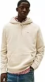 Tommy Jeans Herren Hoodie Regular Fit Flag Fleece mit Kapuze, Beige (Gulf Sand), L