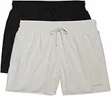 Calvin Klein Herren 2er Pack Badehosen Medium Drawstring mit Tunnelzug, Mehrfarbig (Pvh Black/Chalk), M
