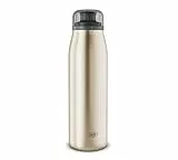 alfi ISO BOTTLE 500ml, gold champagner, Isoliertrinkflasche aus Edelstahl, absolut dichter Drehverschluss, hält 12 Stunden heiß, 24 Stunden kalt, Trinkflasche für Kohlensäure, BPA-frei