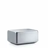 blomus -BASIC Butterdose - Edelstahl matt, Größe M: Elegante Aufbewahrung für frische Butter ((H 6 cm, B 12 cm, L 10 cm, 63638)