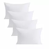 Soifox Kissenbezüge, 4 Stück, weiße Kissenbezüge mit Hotelverschluss, 100 % gebürstete Mikrofaser, knitter- und schmutzabweisend, Standardgröße 50 x 75 cm