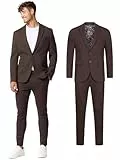 JEFF Herren JFEzra Set Anzug 2-teilig Sakko Hose Bundle | elastischer Herrenanzug Regular Fit für Männer Black Coffee, 52
