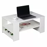 RICOO Couchtisch mit Stauraum Wohnzimmertisch Holz weiß-matt WM090-WM Coffee Table 72 x 50 x 50 cm Tisch Wohnzimmer Sofatisch klein Couch