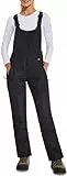 DAFENP Damen Skihose Latzhose Wasserdicht Softshellhose Overall Winter Warm Gefüttert Schneehose Snowboardhose mit Verstellbaren Hosenträgerhose HXK8668W-Black-M