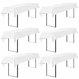 Showgeous 6 Stück Biertisch Tischdecke universal für 50cm u.70cm Biertische Hussen für Biertisch Biertischhussen Biertisch-Husse Bierzeltgarnitur Rechteckige Tischdecken Waschbar 100x250cm(Weiß)