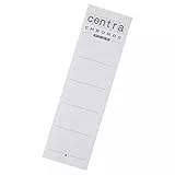 Centra Ersatz-Rückenschilder für 75 mm Ordner mit Rückenschild-Taschen, 10 Stück aus Karton, Kurz und breit, 55 x 190 mm, weiß, 290105