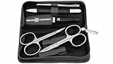 Zwilling – Maniküre Set 5-teilig - Manicure - Nagelschere - Pinzette - Nagelpflege - Reißverschluss-Etui - Leder-Etui - 13,8 x 6,5 x 2,5 cm - schwarz