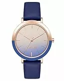 Nine West Women's Strap Watch Blue/Rose Gold