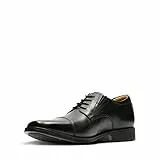 Clarks Herren Tilden Cap Derby, Black Leather Schwarz, 42 EU