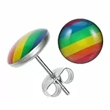 Holibanna Edelstahl Regenbogen Stolz Ohrstecker Lgbt Ohrring Homosexuell Lesben Stolz Schmuck für Lesben Homosexuell Frau Mann