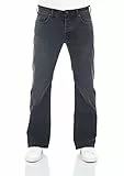 LTB Jeans Herren Stretch Timor Bootcut Jeanshose Hose Denim, Farbvariante:Black Wash (200), Größe:34W / 32L