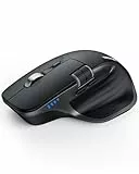 TECKNET Bluetooth kabellose Maus(BT 5.0/5.0+2,4G), Seitliches Mausrad, Superschnelles Scrollen, Wiederaufladbare Ergonomische, Maus Silent Mouse 4800 DPI, 7 Tasten, für Mac OS,Windows, Schwarz