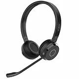 Jabra Evolve 65 TE (3. Ausgabe 2025) Kabelloses Bluetooth-Stereo-Headset mit Geräuschunterdr.-Mikrofon, verbindet 2 Geräte, 16h Akkulaufzeit, USB-A-Adapter, MS Teams-Zertifiziert, Schwarz