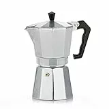 kela Espressokocher für 6 Tassen, Espressokanne 300ml, Kaffeekocher Aluminium, ITALIA, Espressomaschine für Herdplatte, alle Herdarten außer Induktion, silber matt
