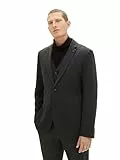 TOM TAILOR Herren Casual Sakko mit Reverskragen, Black Grey Melange, 50