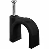 goobay 64686 Kabelschelle 100er Set / Kabelhalterung zur Kabel Befestigung bis zu 16mm Durchmesser / Kabelklemme mit Nagel für Wand, Türrahmen, Ecken und Aufputz / 100 Stück / Schwarz