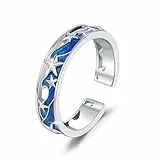 TRISHULA Damen Seestern Ring 925 Sterlingsilber offener Ring Seestern Schmuck Schmuck Geschenke für Damen Männer und Natur Liebhaber Weihnachts Geschenke