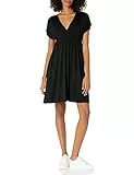 Amazon Essentials Damen Surplice-Kleid (Erhältlich in Übergröße), Schwarz, L